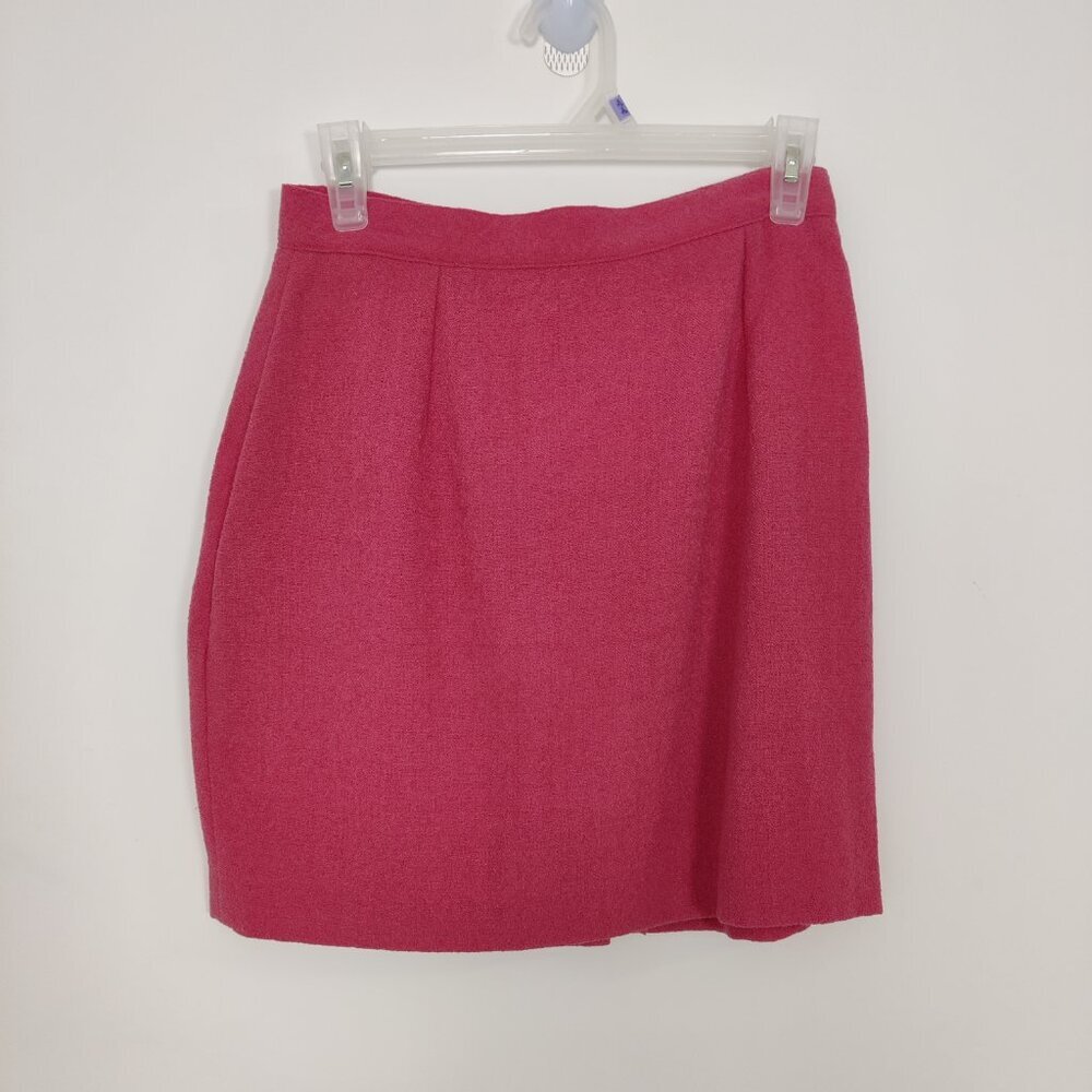 United Colors Of Benetton Women's Skirt Sz 44 Pink Wool Lined Viscose Barbiecore